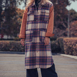 Plaid Patchwork Longline Coat