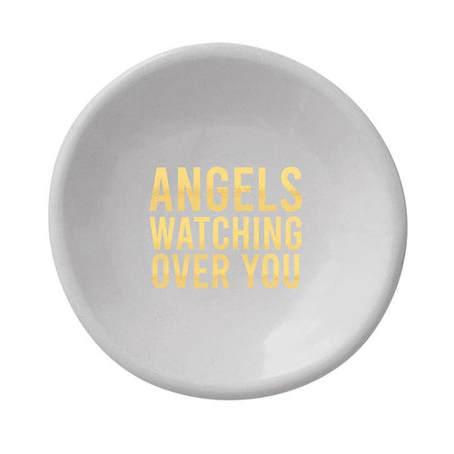 "Angels Watching Over You" Ceramic Ring Dish & Earrings