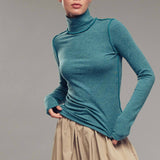 Striped Turtleneck Knit Top