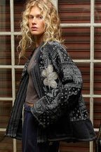 Paisley Pattern Patch Detail Jacket