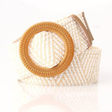Boho Women's imitation straw wide elastic deco belt