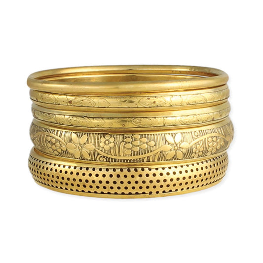 Victorian Vintage Gold Bangle Set