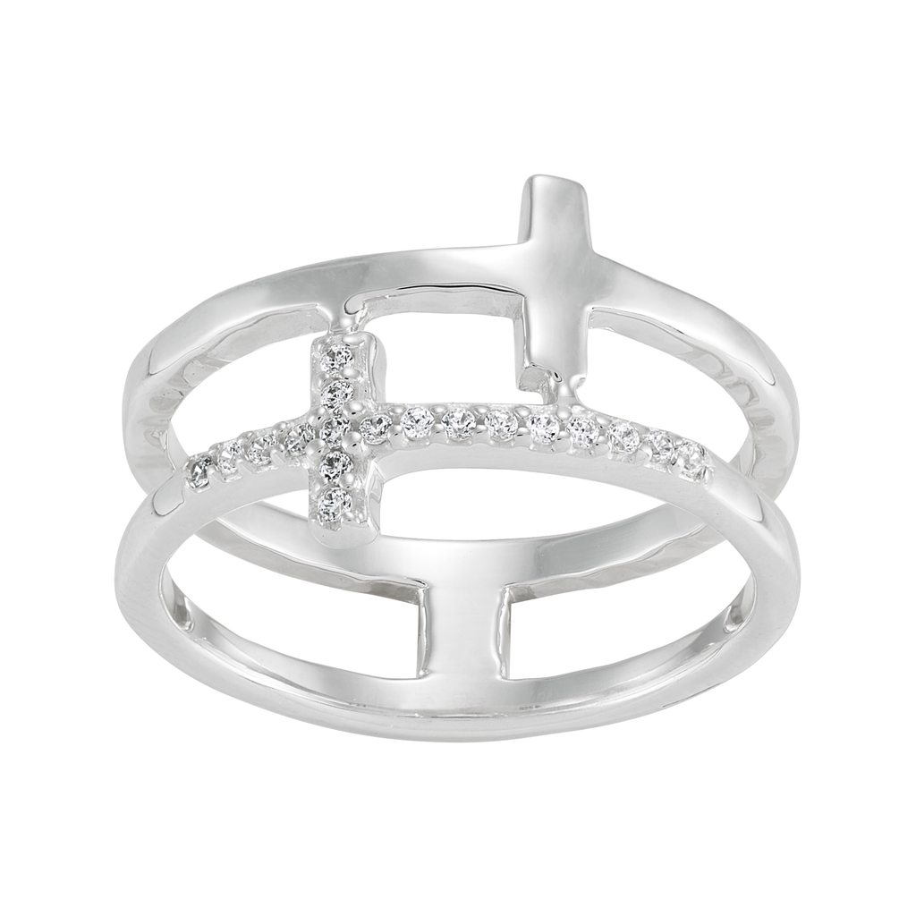 Silpada 'True Faith' Sterling Silver White CZ Ring