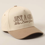 'Just A Girl Who Loves Jesus' Embroidered Trucker Hat
