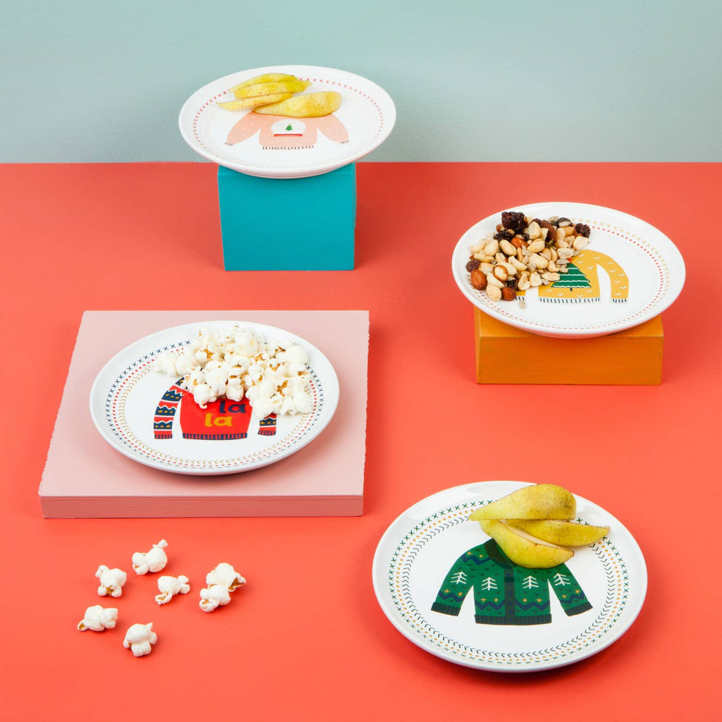 Ugly Christmas Sweater Appetizer Plates