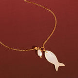 Coquette 18K Gold Non-Tarnish White Fish Necklace