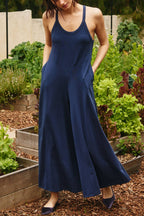 Keyhole Back Wide Leg Jumpsuit