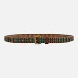 Azra | Leather Belt with Turquoise Patina Studs