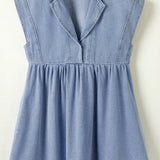 High Waist Denim Babydoll Dress