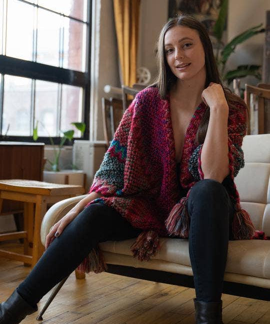 Fringed Knit Kimono
