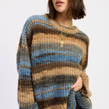 OVERSIZED KNIT STRIPED SWEATER