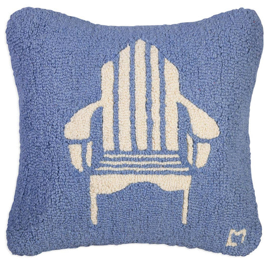 Adirondack Chair on Blue Wool Pillow