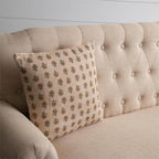 Mustard Floral Print Throw Pillow