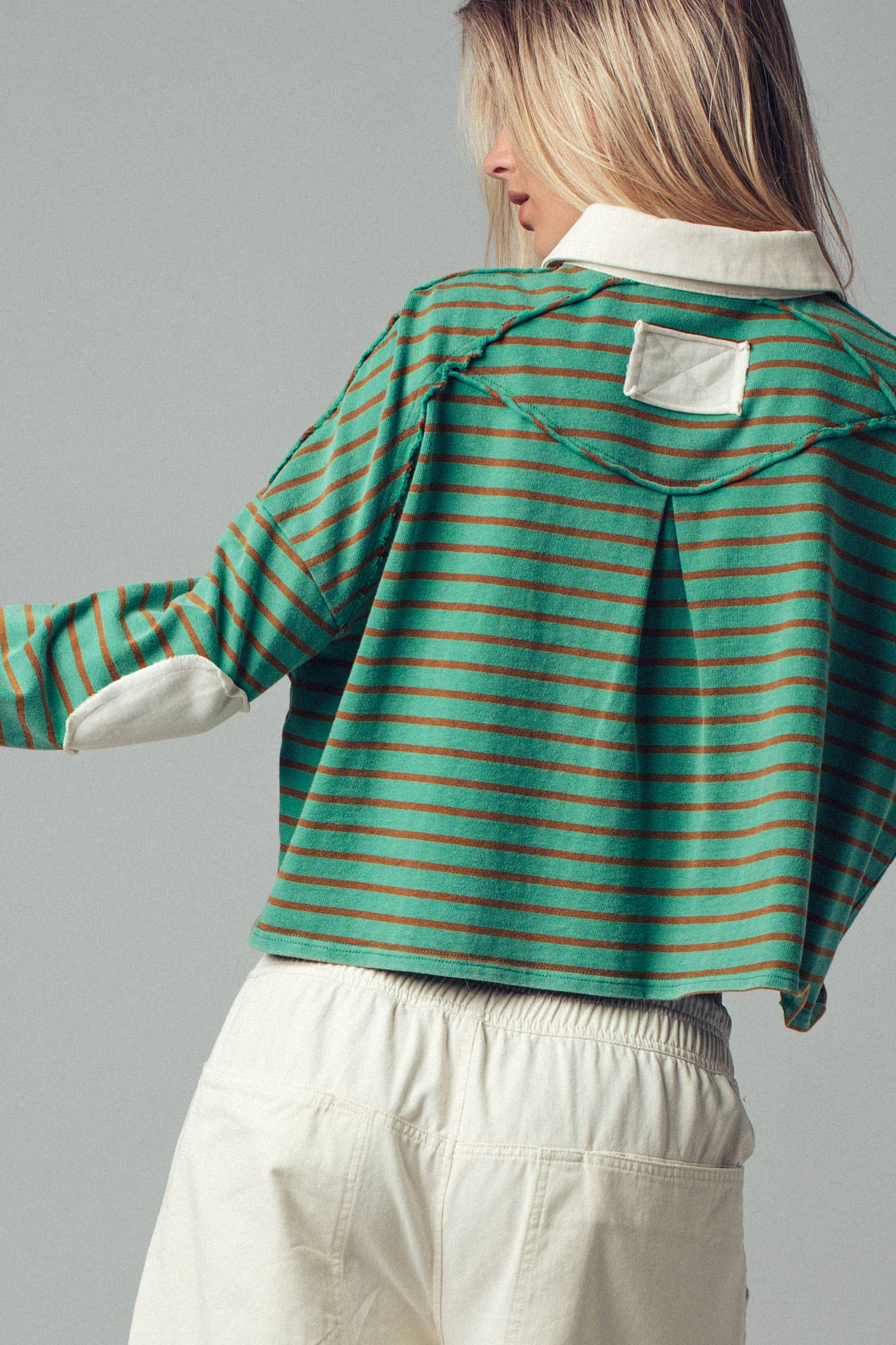 Playful Cropped Stripe Cotton Top