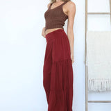 B3690-ASIS WIDE LEG PANTS WITH V YOKE WAIST BAND