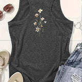 Bohemian Vintage Floral Vest Top