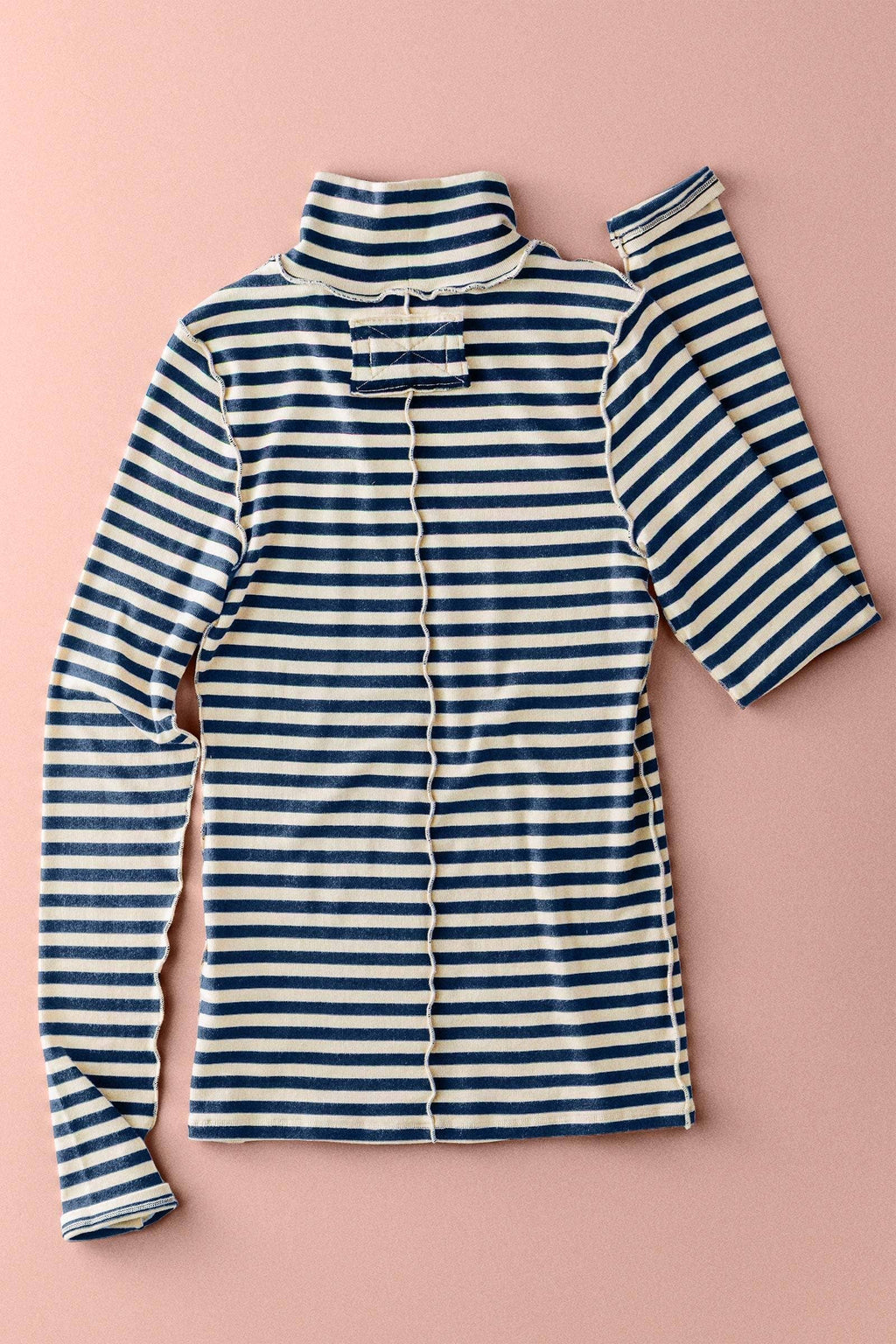 Striped Turtleneck Knit Top
