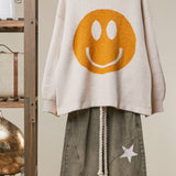 Fuzzy Smiley Face Sweater