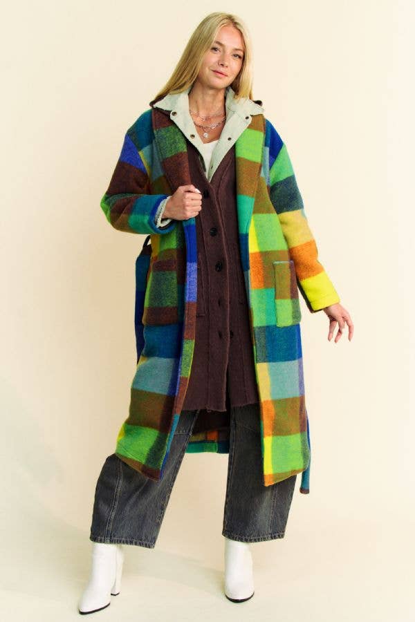 Multi Color Checker Coat
