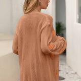 Pumpkin Patterned Knit Cardigan