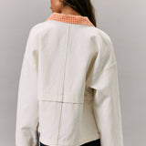 JACKET WITH GINGHAM CONTRAST