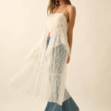 Ruffled Lace Flyaway Maxi Cami Top