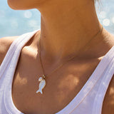 Coquette 18K Gold Non-Tarnish White Fish Necklace