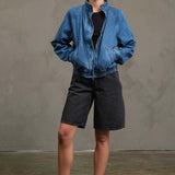 Washed Denim Bomber Jacket - RJ1071
