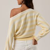 BOAT NECK DOLMAN SLEEVE SWEATER TOP