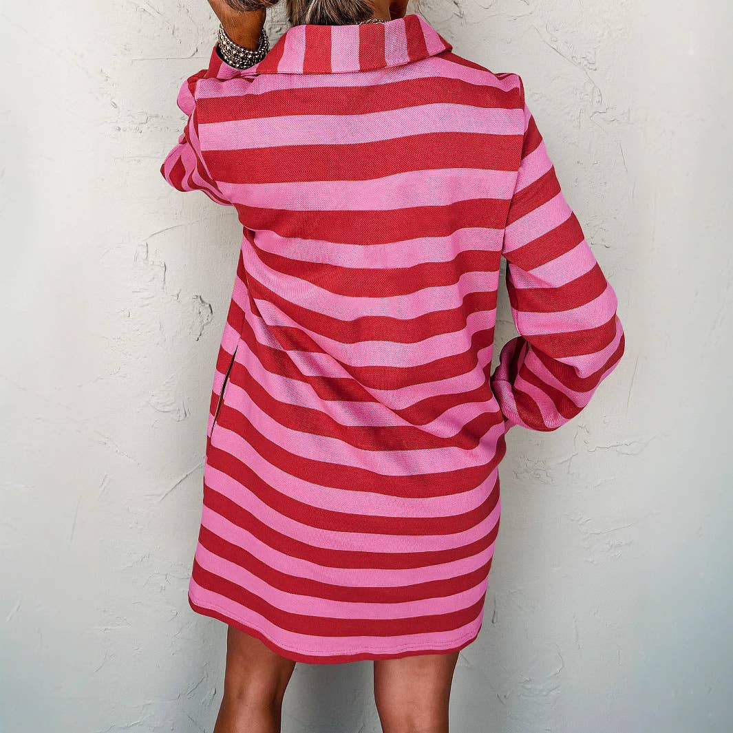 Two-Tone Thick Striped Dress