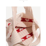 Love heart Crochet Tote Bag Hand-Woven shoulder Bag