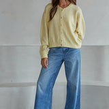 W2536 | Knit Polyester Acrylic Sweater Crew Neck Cardigan