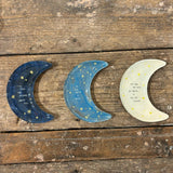 "I'll Tell The Stars About You" Small Moon Decoupage Plate