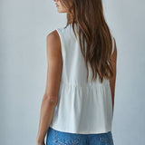 L9117 | Knit Rayon Spandex Jersey Round Neck Sleeveless Top