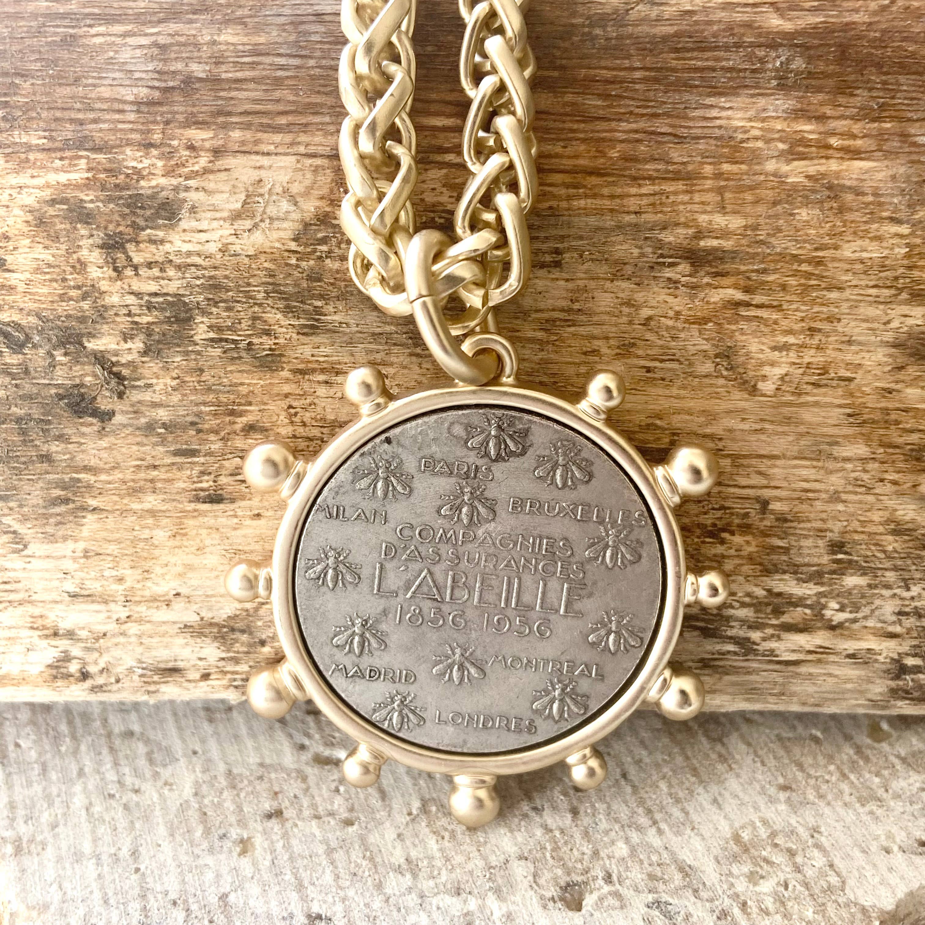 Matte Gold Coin Necklace