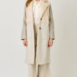 61307 Color Blocked Long Coat