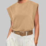 Round neck cami base tank top loose basic vest