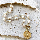 Queen Bee Pendant on Pearl Chain Necklace