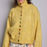 Chic Collar Button Knit Cardigan Cozy Oversized Sweater SALE