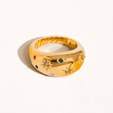 Angela 18K Gold Non-Tarnish Star Dome Ring