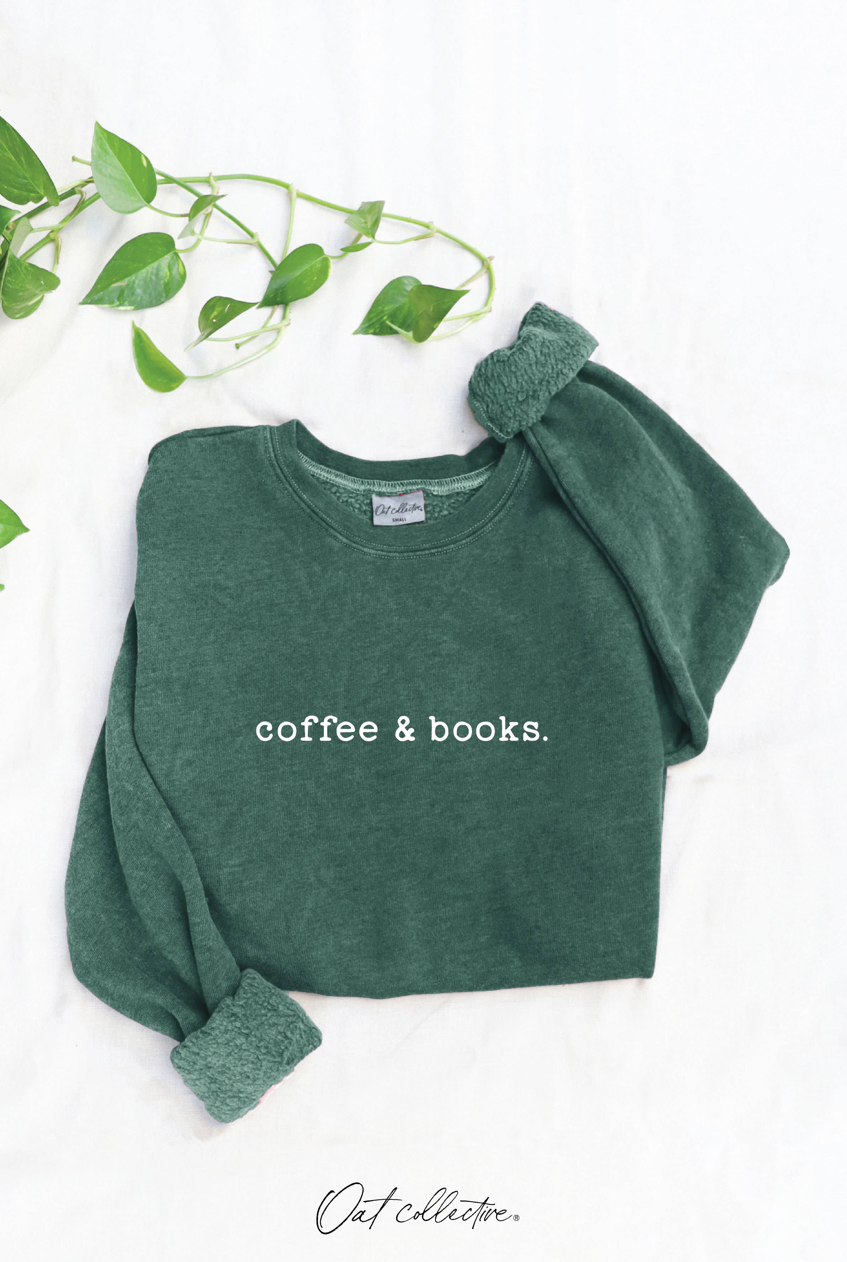 "coffee & books." Mineral Graphic Sweatshirt