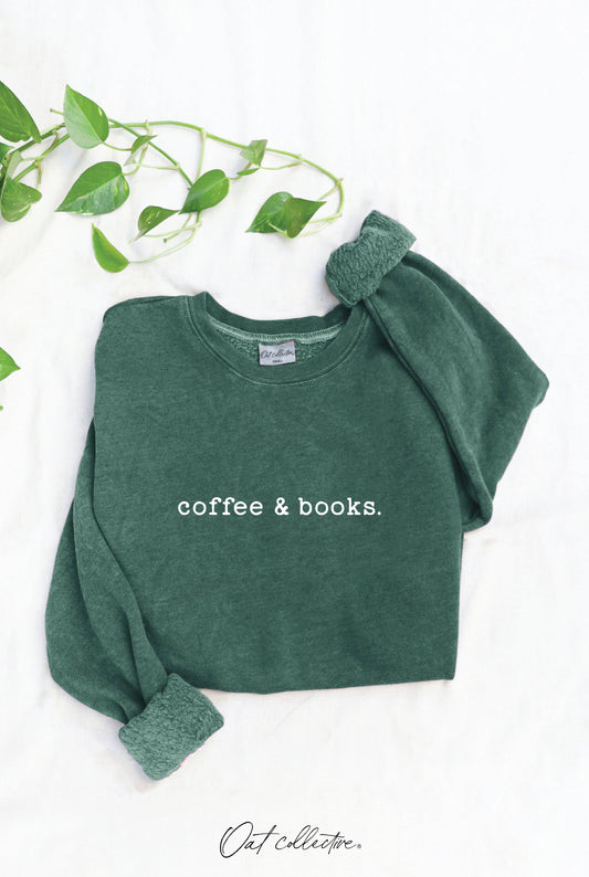 "coffee & books." Mineral Graphic Sweatshirt