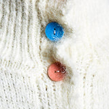 Chic Collar Button Knit Cardigan Cozy Oversized Sweater SALE