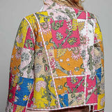Lightweight Contrast Trim Quilted Kimono Jacket
