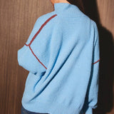 ZIPPER FRONT SWEATER JACKET