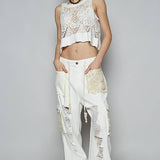 Sleeveless Crochet Crop Top