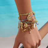 Menton 18K Gold Non-Tarnish Summer Rope Charm Bracelet
