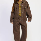 OVERSIZED TWILL BUTTON UP JACKET