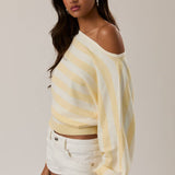 BOAT NECK DOLMAN SLEEVE SWEATER TOP