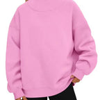 Oversized Mock Neck Top Sweatshirt
